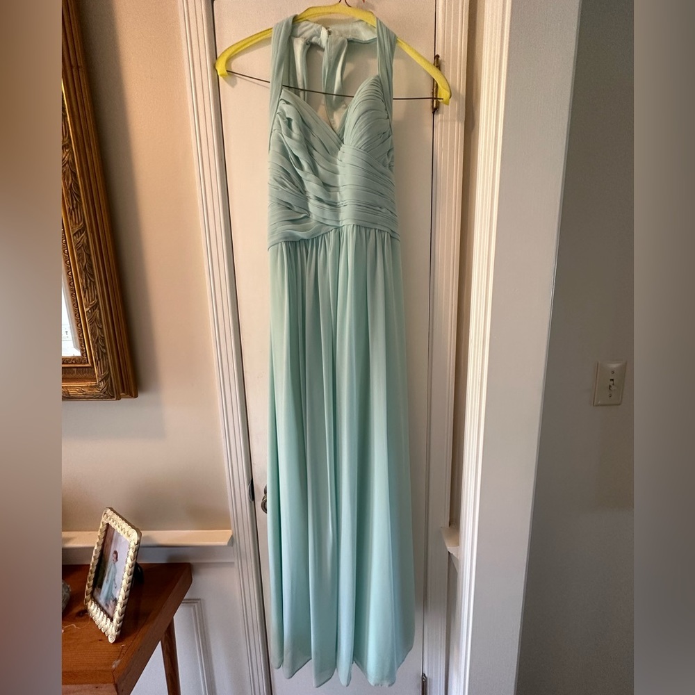 D’ZAGE mint green bridesmaid dress